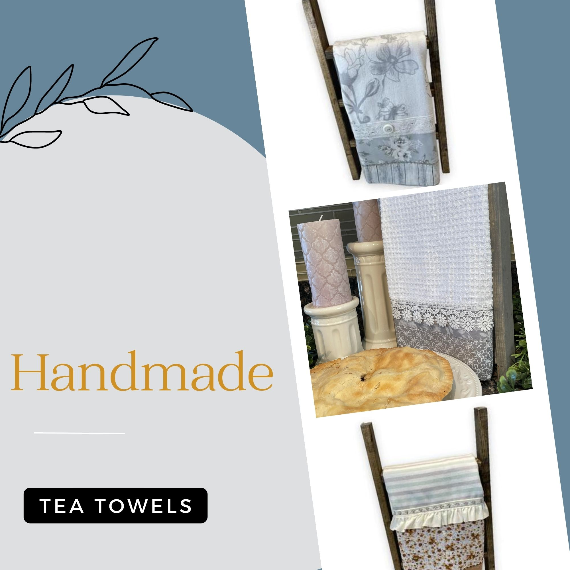 Beige Tea Towel. Farmhouse Style Kitchen Decor Handcrafted in Canada b –  Home Stitchery Decor