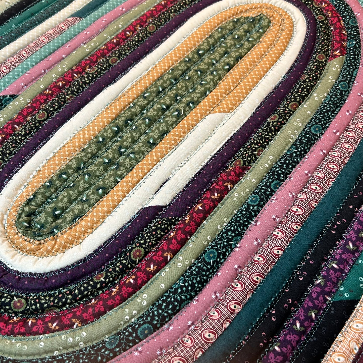 Handcrafted Modern Farmhouse JellyRoll Rug - Washable Cotton, Perfect for Kitchen or Bathroom