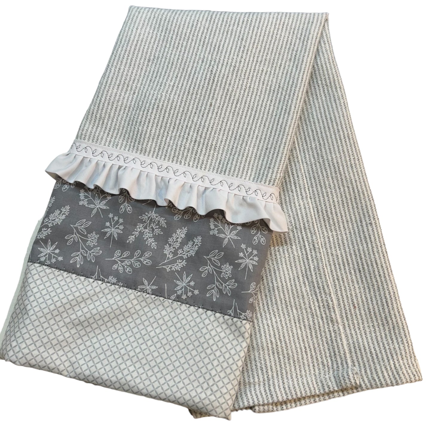 Grey and White Farmhouse Kitchen Dish Towel