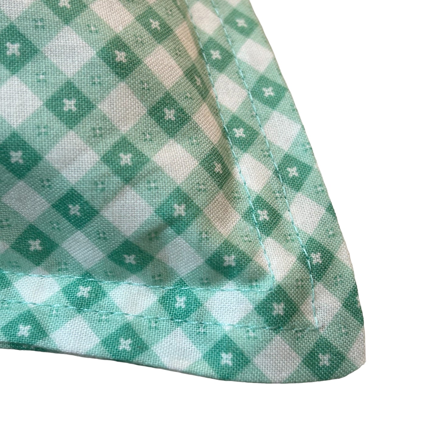 Teal Gingham Checkered Cotton Pillow Sham with Double Stitched Flange