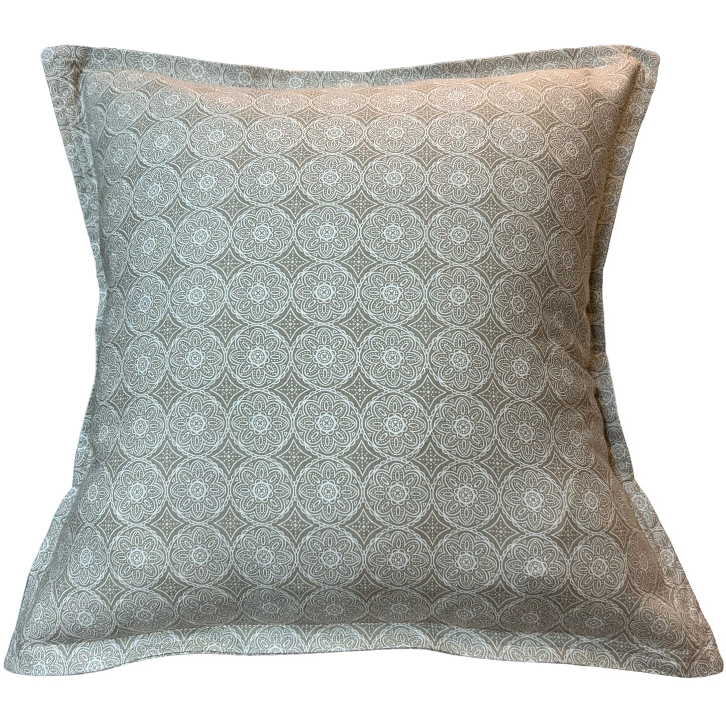 Taupe Mandala Envelope Closure Sofa Pillow - Handmade in Canada