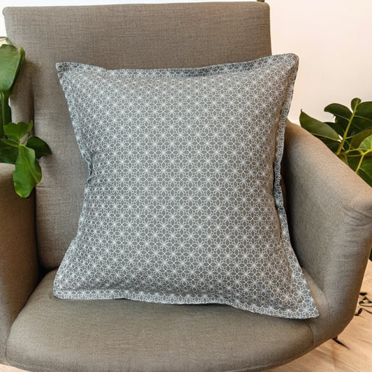 Taupe Mandala Envelope Closure Sofa Pillow - Handmade in Canada