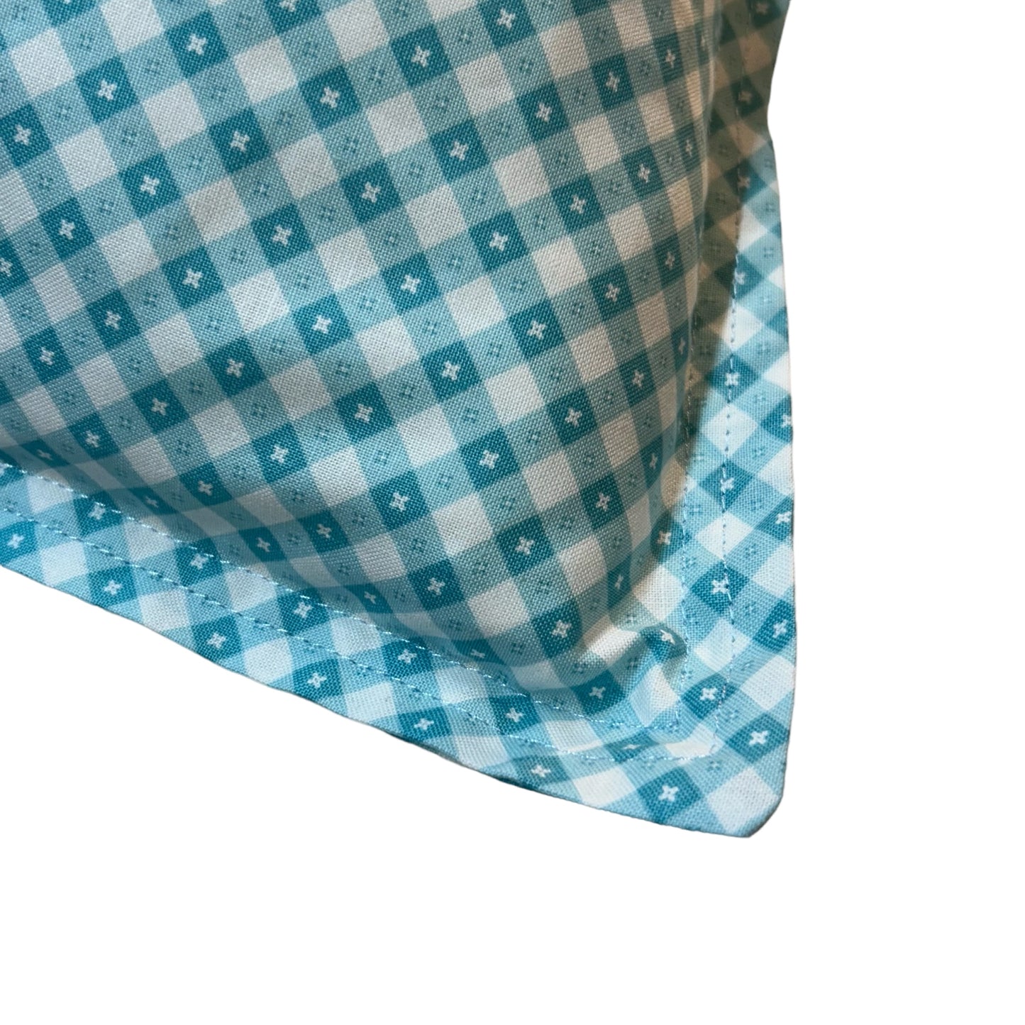 Handmade Blue Gingham Farmhouse Pillow with Super Soft Cotton and Envelope Closure