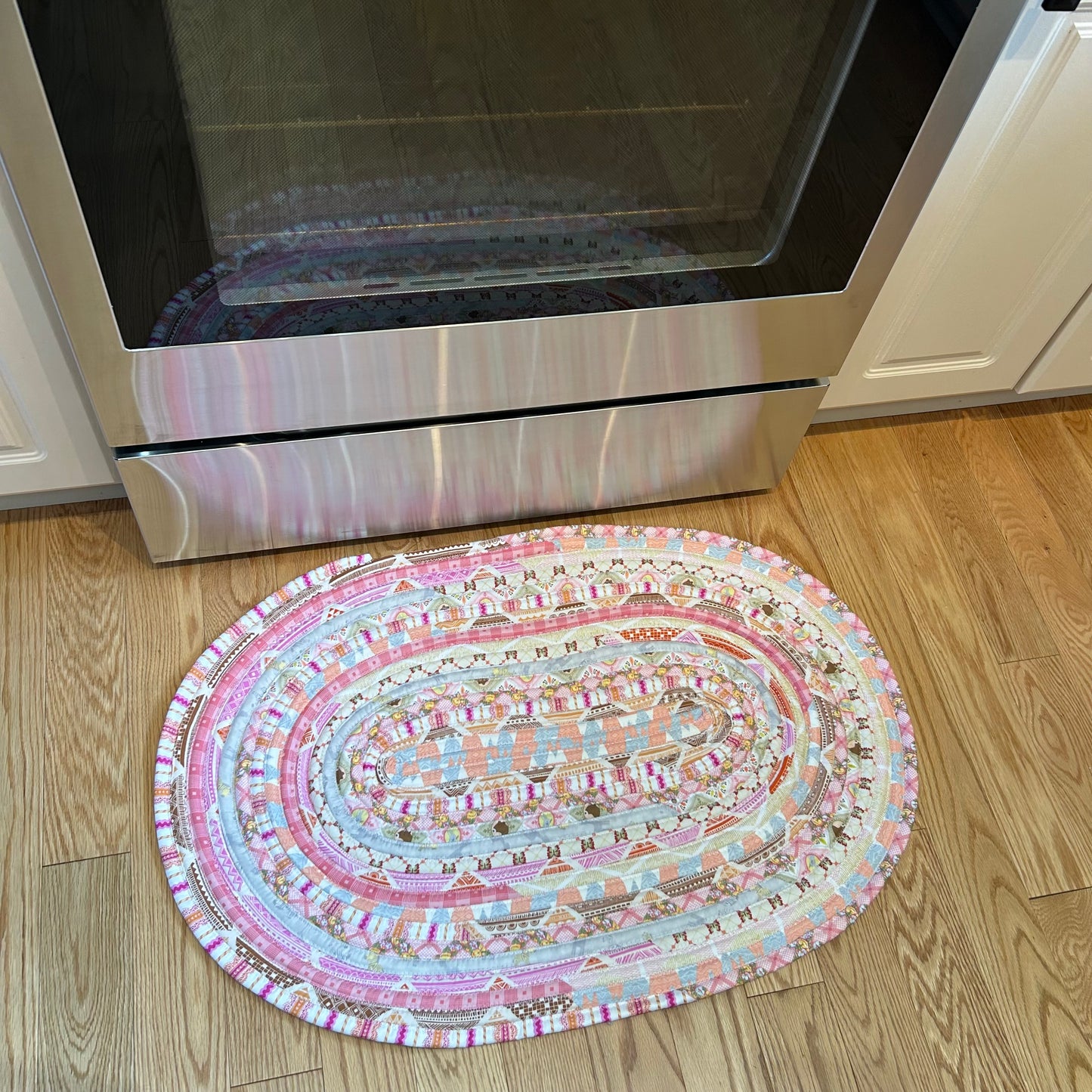 Pink JellyRoll Rug - Handmade & Washable for Kitchen or Nursery