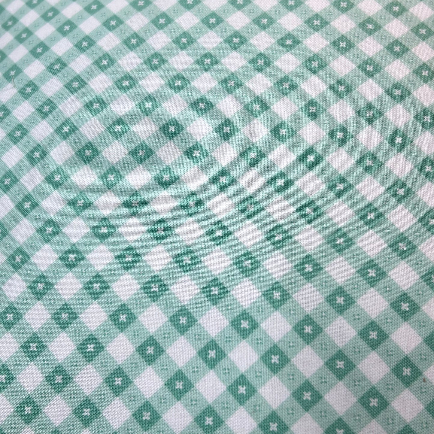 Teal Gingham Checkered Cotton Pillow Sham with Double Stitched Flange