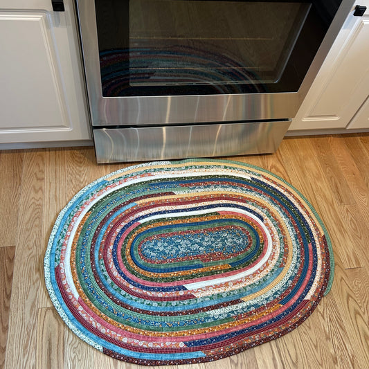 Jellyroll Farmhouse Kitchen Rug - Washable Handmade Cotton