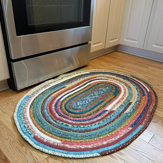 Jellyroll Farmhouse Kitchen Rug - Washable Handmade Cotton