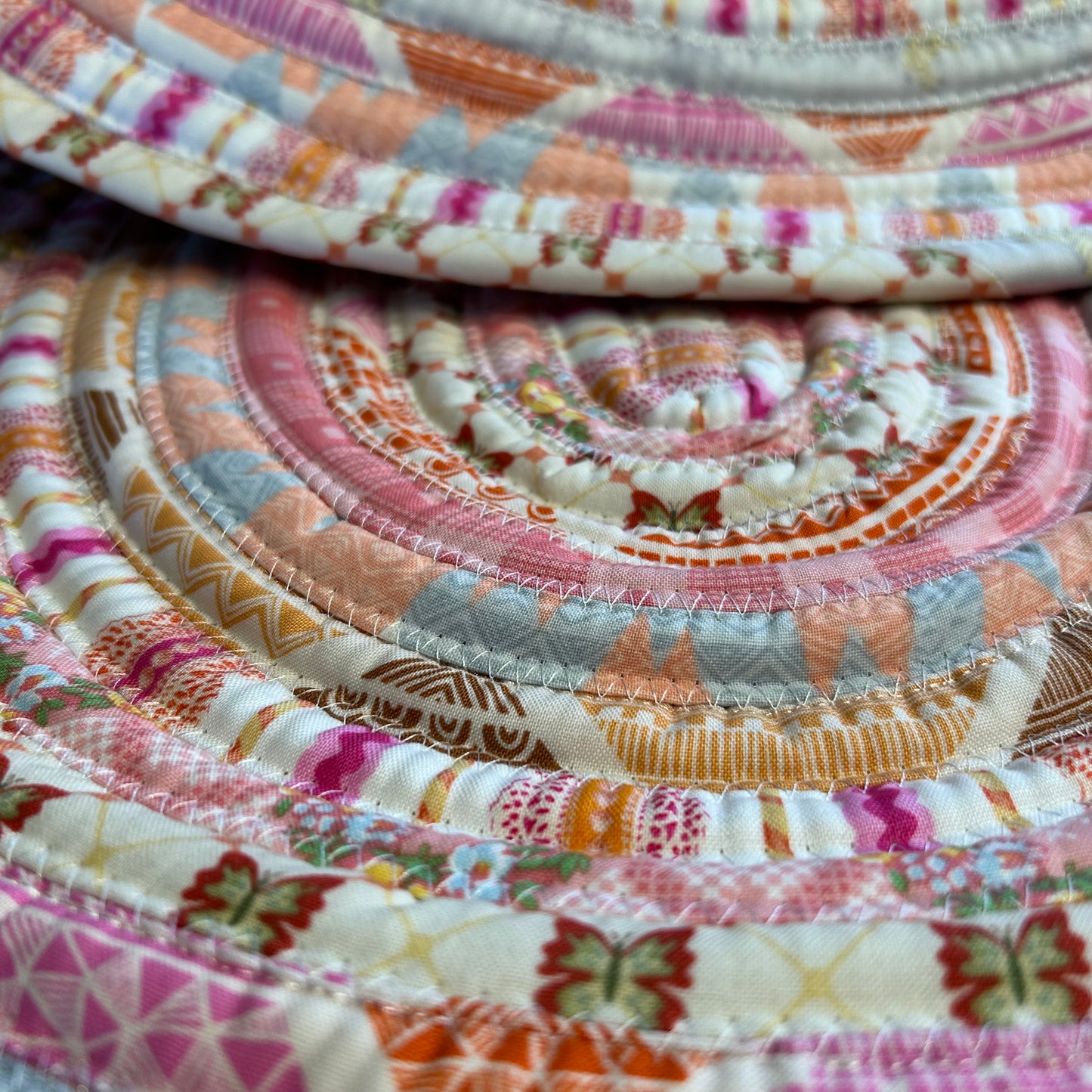 Handmade Pink and White Washable JellyRoll Rug - Kitchen Sink Rug