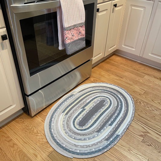 Grey Jelly Roll Rug For Kitchen