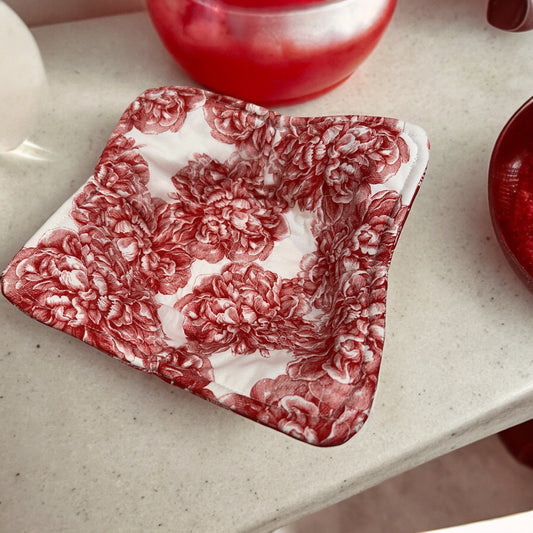 Red and White Cotton Soup Bowl Cozy