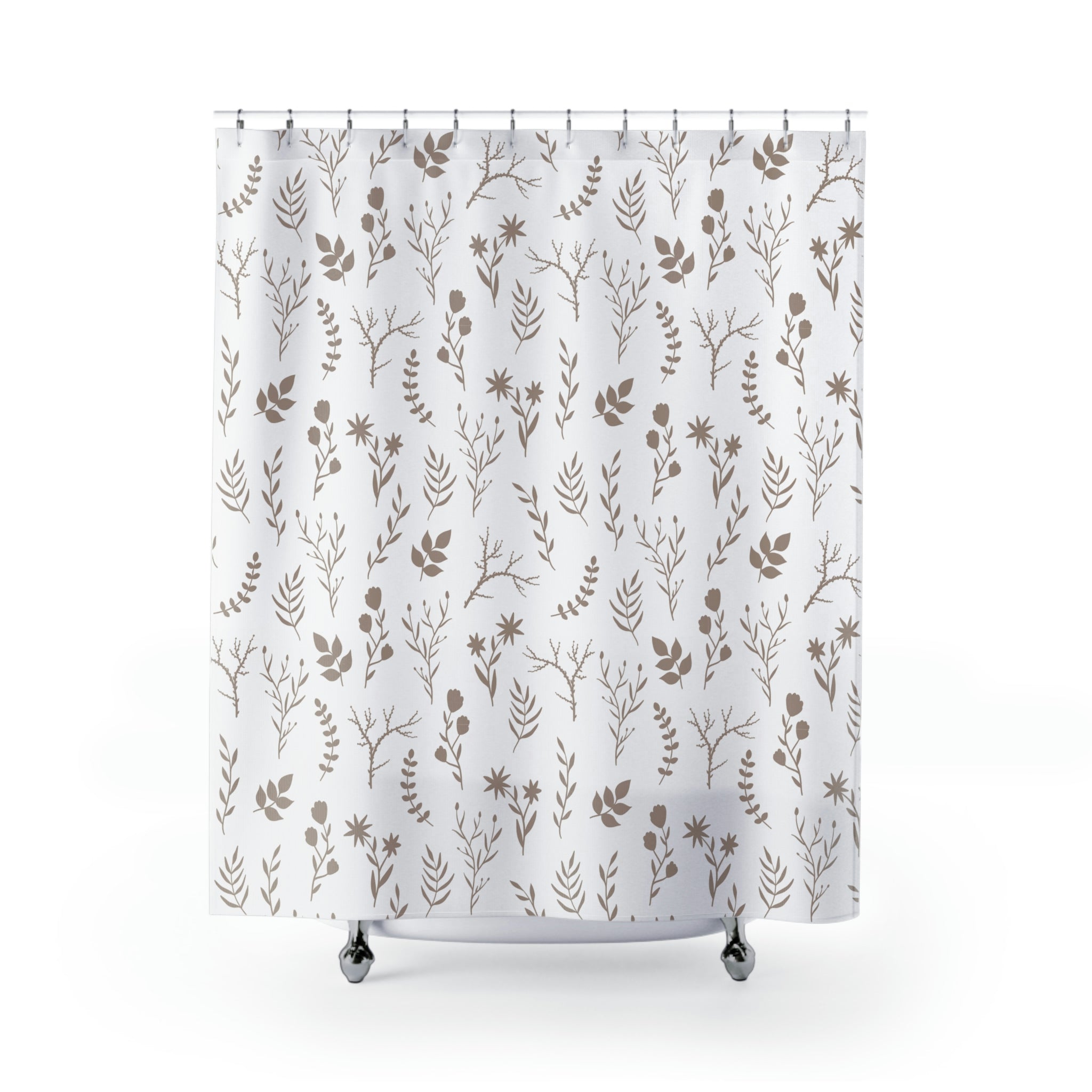 Taupe And White Floral Shower Curtain Elegant Floral Shower Curtain   2a07f20e402c254f7ced8a7033da3829 