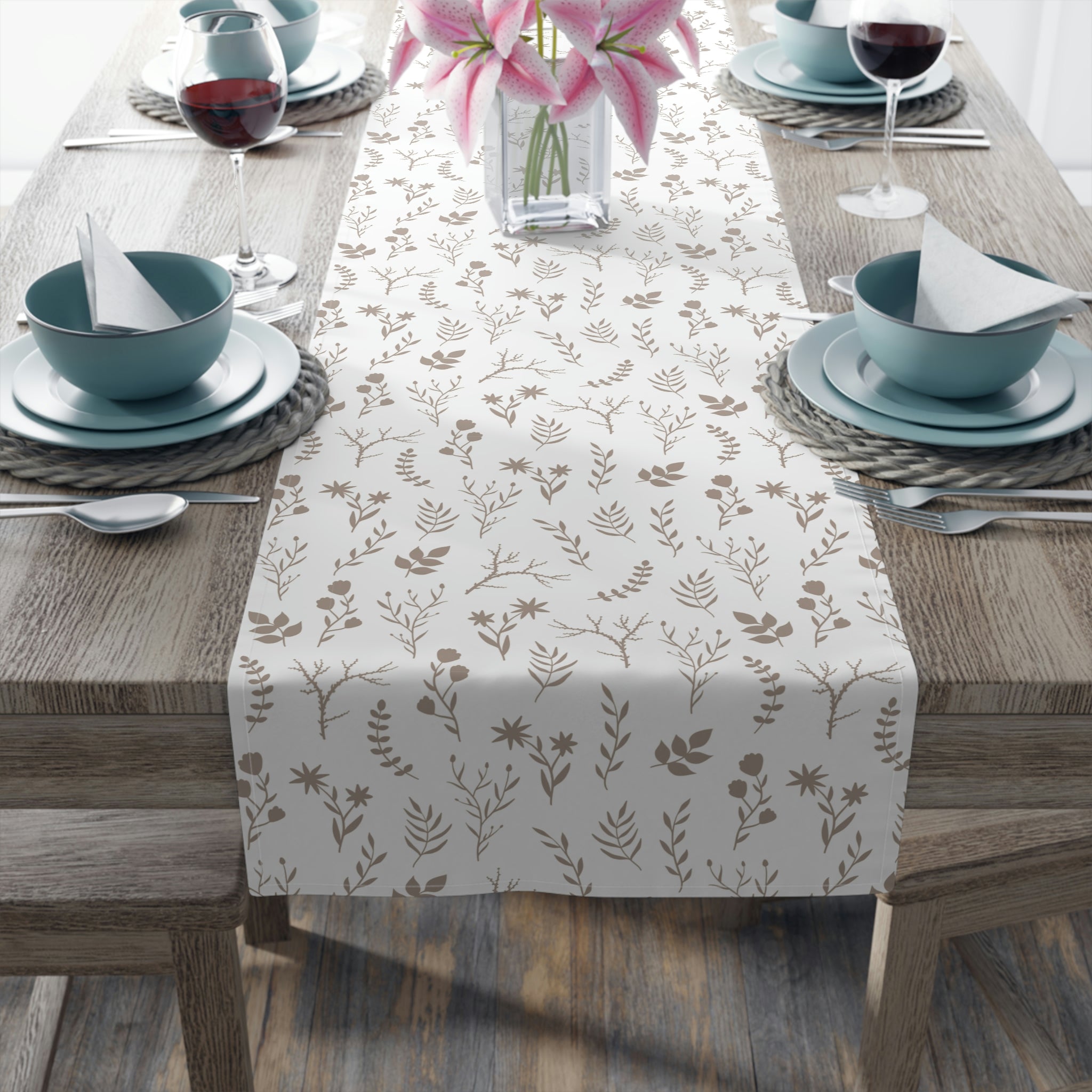 Taupe table online runner