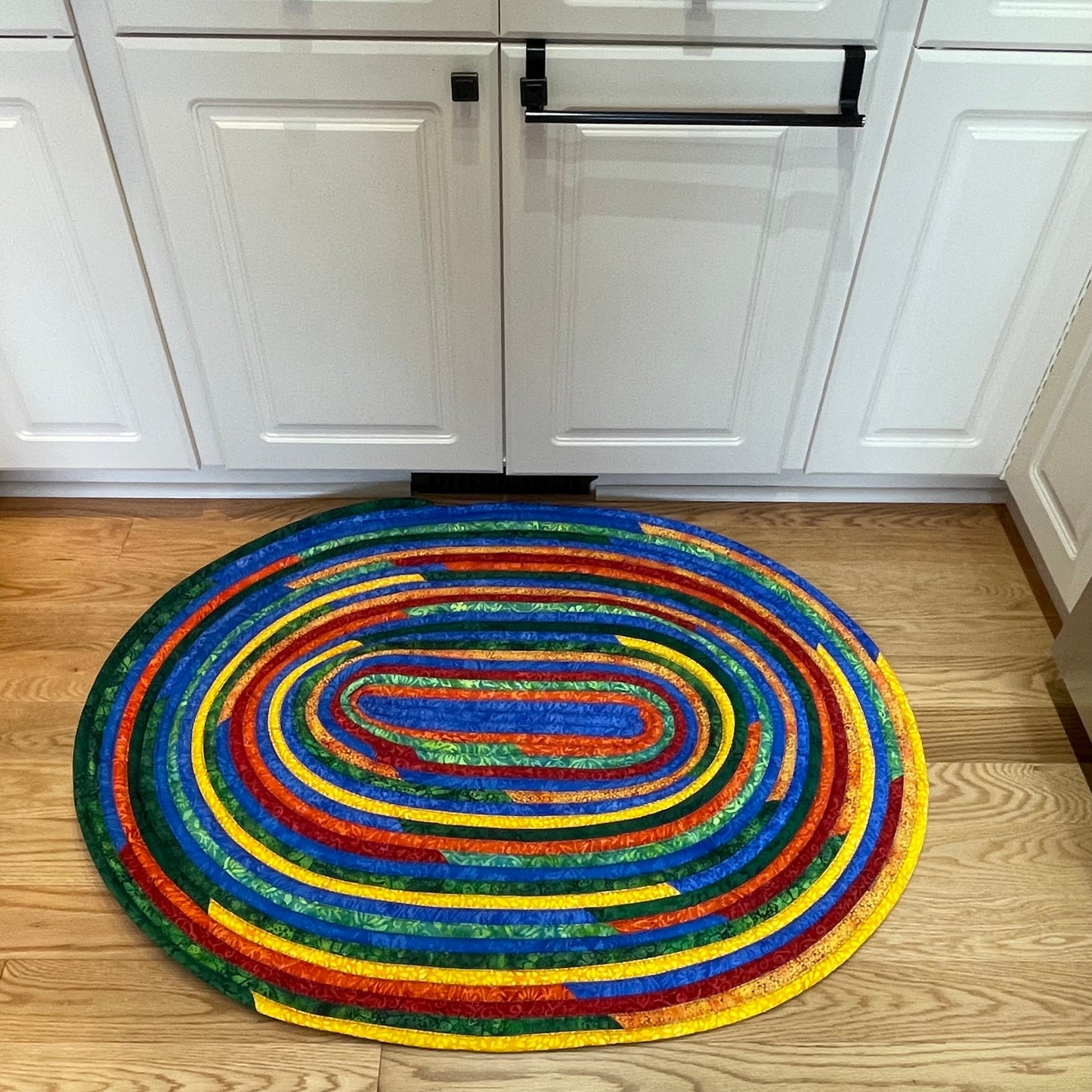 Vibrant Batik JellyRoll Rug. Handmade Washable Cotton Kitchen Accent Rug - Home Stitchery Decor